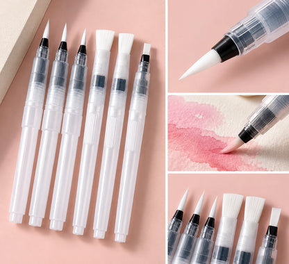 Set de 6 Pinceles Recargables con Agua para Acuarela